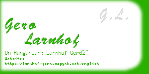 gero larnhof business card